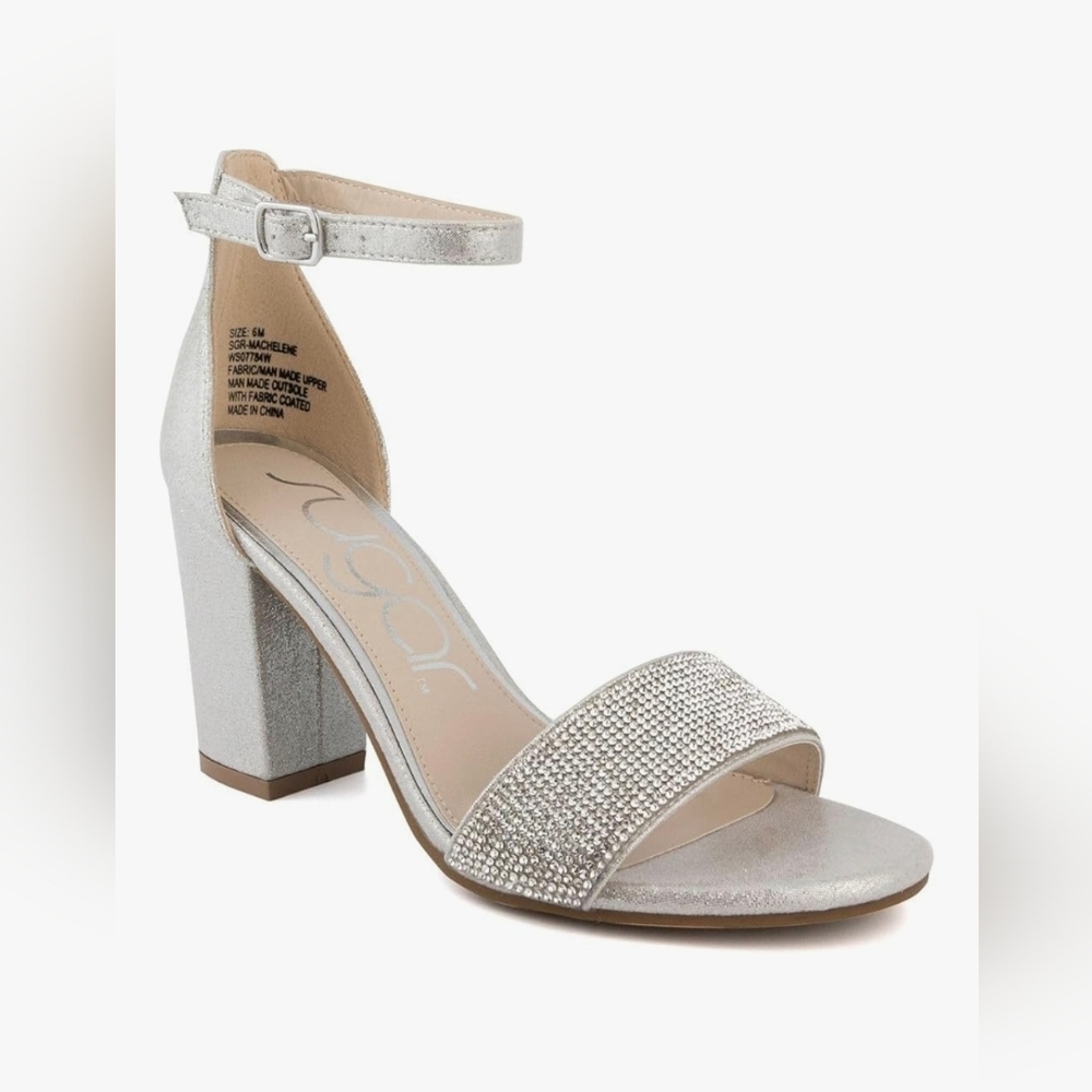 Sugar Silver Sparkle Heels
